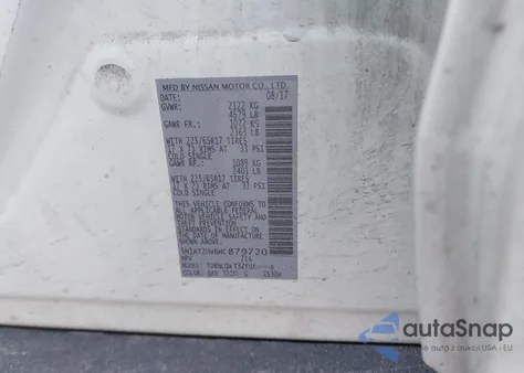 2017 Nissan Rogue Sv z USA, uszkodzony, nr VIN 5N1AT2MV6HC879720